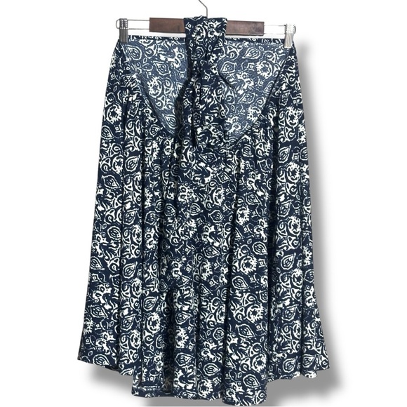 H&M Navy and White Print Asymmetrical Adjustable Tie Halter Sundress - Picture 16 of 16